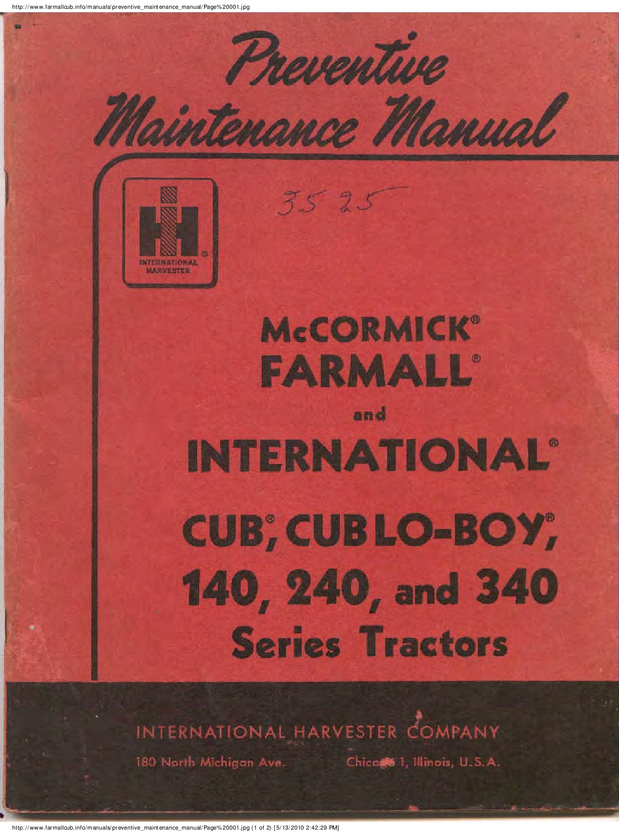 Farmall CubPreventive Maintenance Manual PDF Download