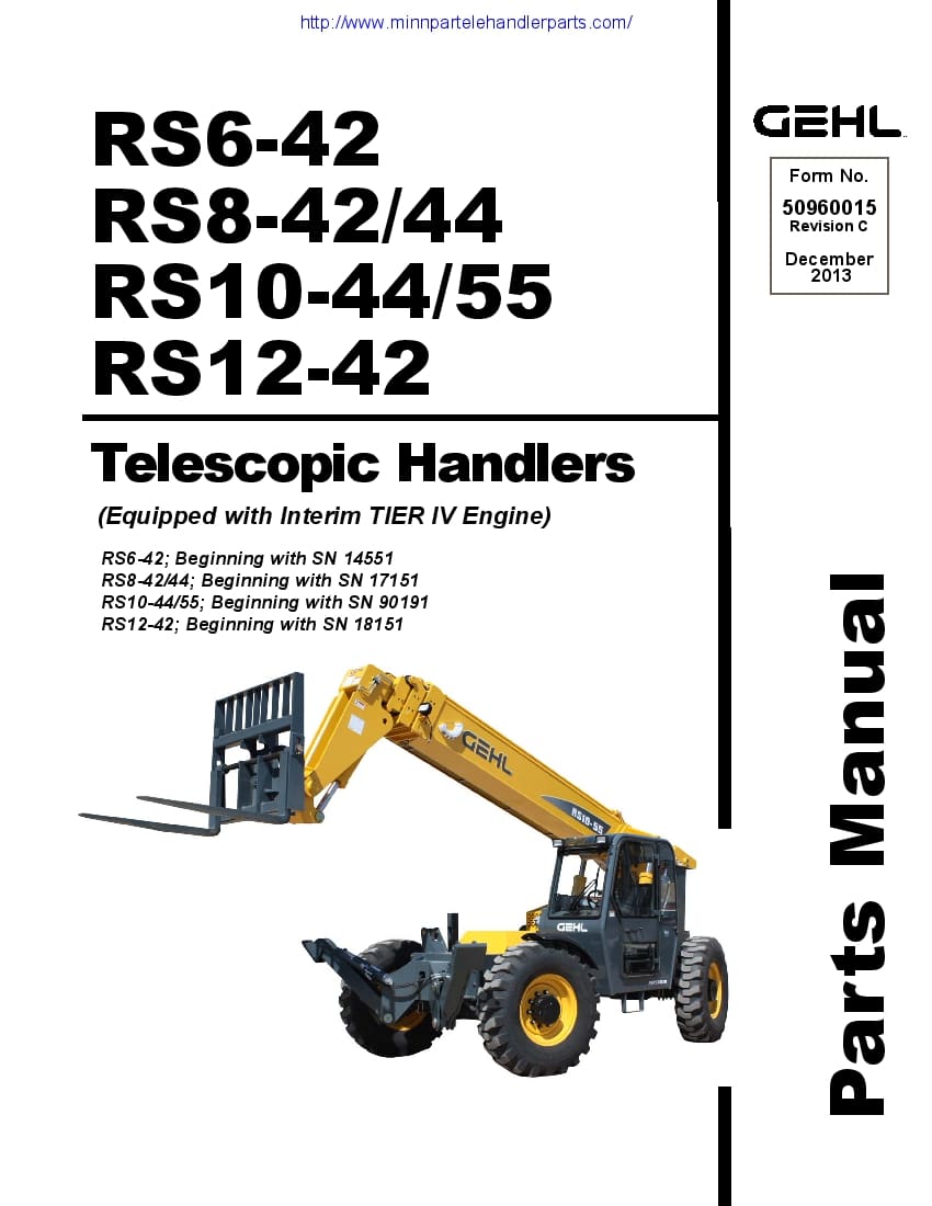 Gehl RS 12-42 Telehandler Parts Manual (JUNE 2015) PDF Download
