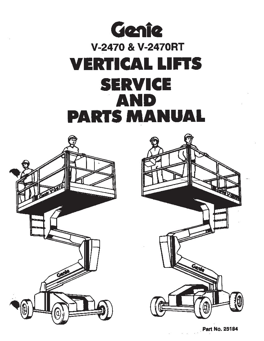 Genie Lift V-2470 and V-2470 RT Parts Manual PDF Download