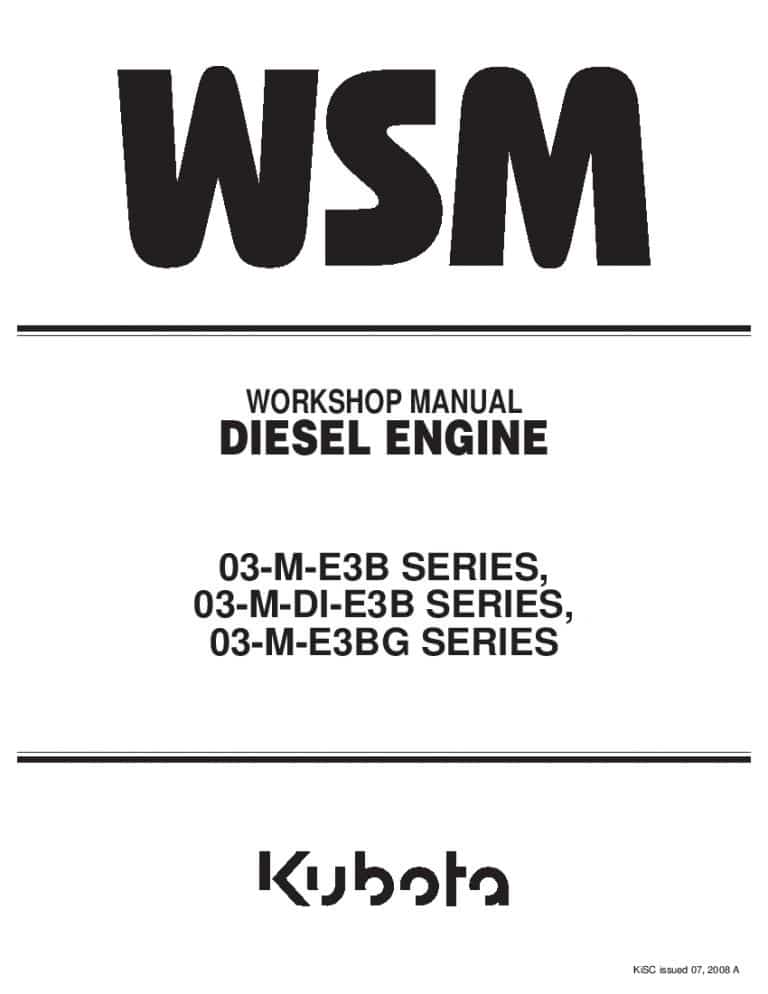 Hyundai KUBOTA V2203M-E3B engine Workshop Repair Service Manual PDF download