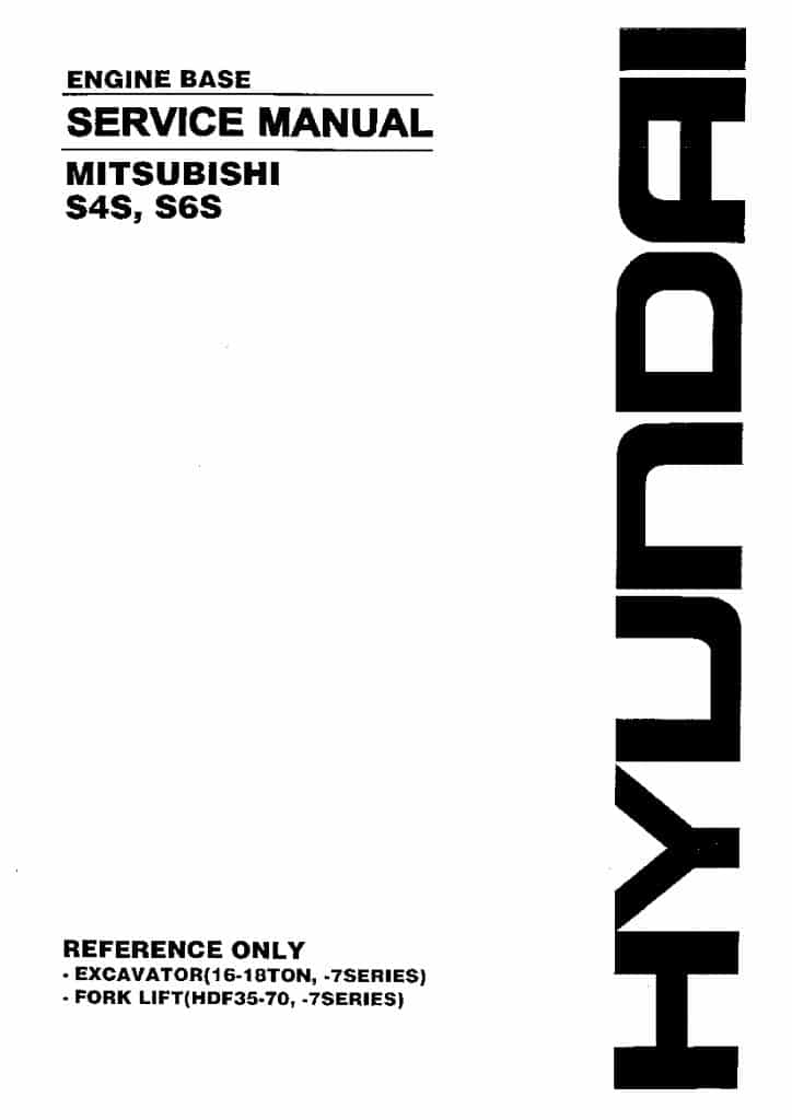 Hyundai MITSUBISHI S4S, S6S engine Workshop Repair Service Manual PDF download