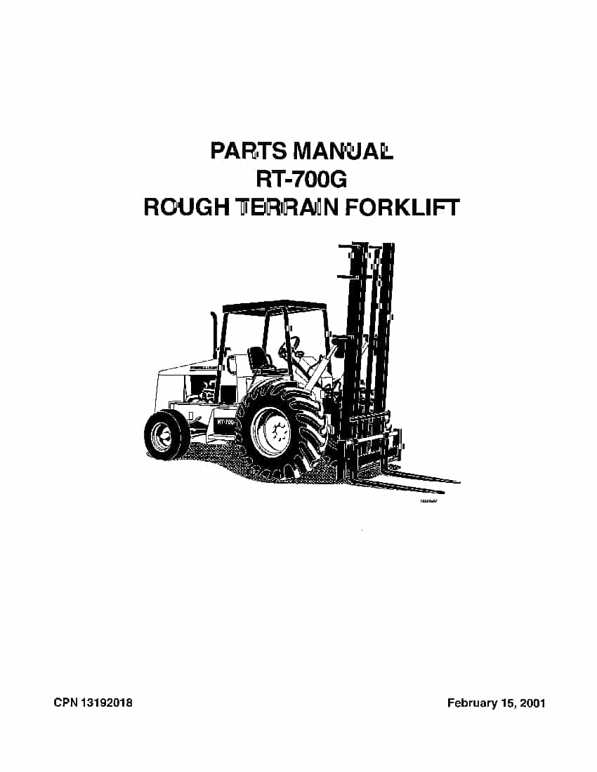 Ingersoll Rand RT700G Rough Terrain Forklift Parts Manual PDF Download