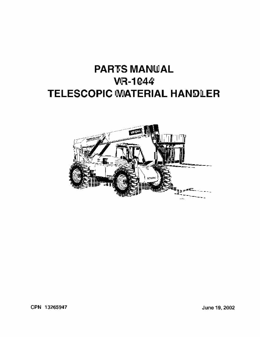 Ingersoll Rand VR-1044 Telehandler Parts Manual PDF Download