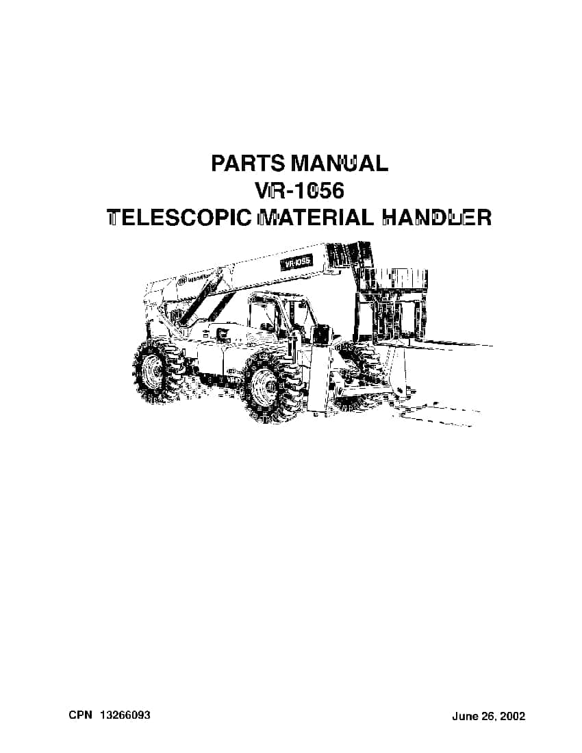 Ingersoll Rand VR-1056 Telehandler Parts Manual PDF Download
