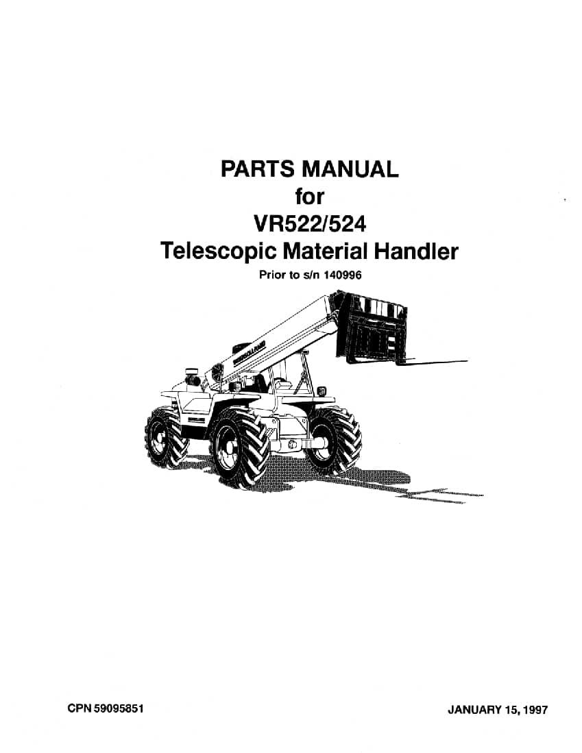 Ingersoll Rand VR-522 Telehandler Parts Manual PDF Download