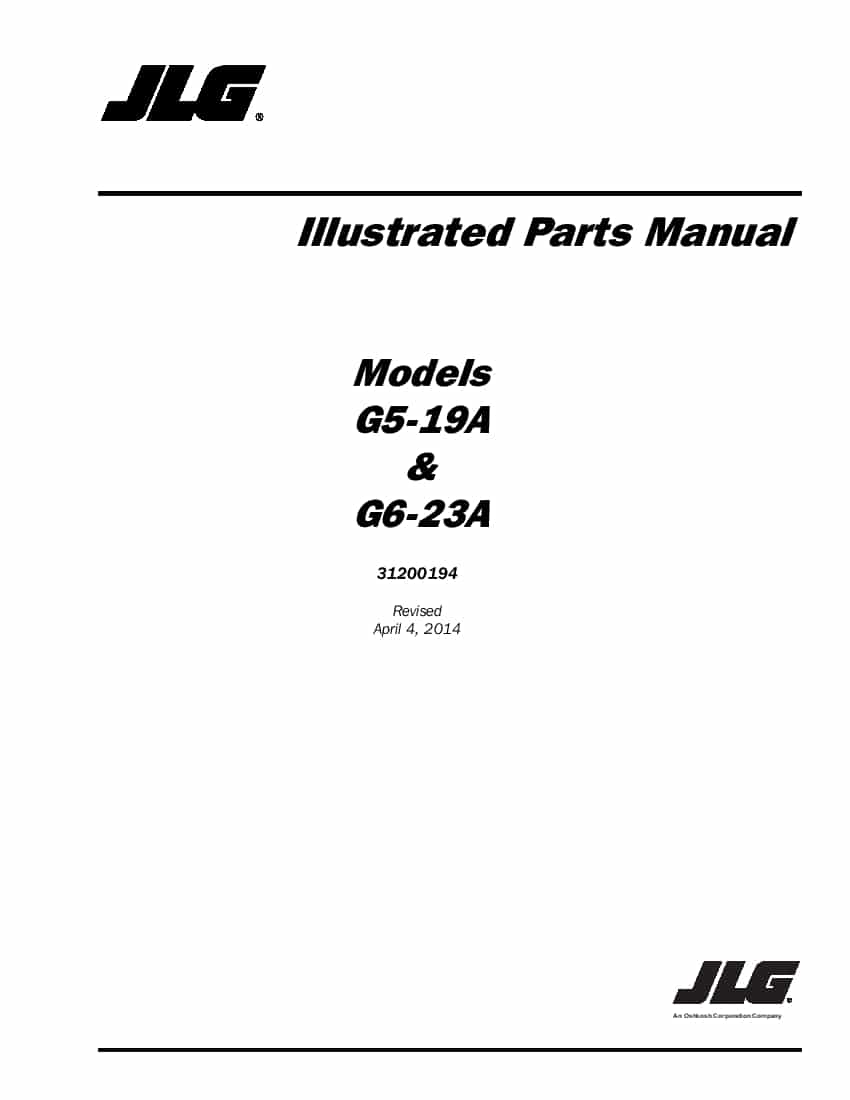 JLG G15-19A Telehandler Parts Manual PDF Download