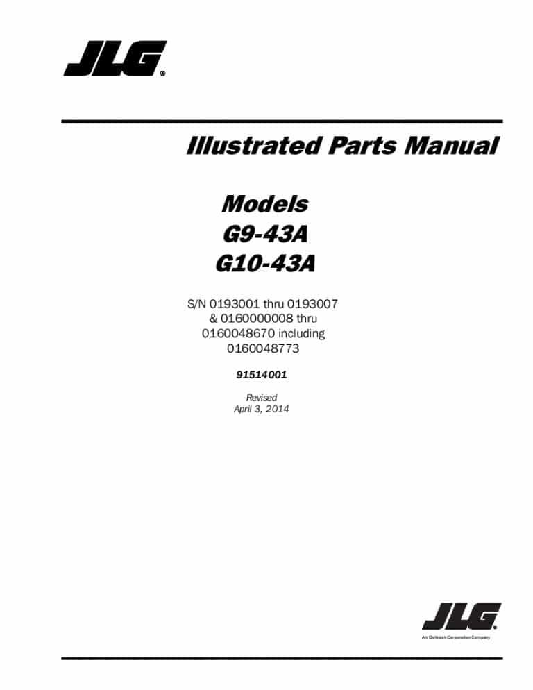 JLG G943A Telehandler Parts Manual PDF Download Service manual
