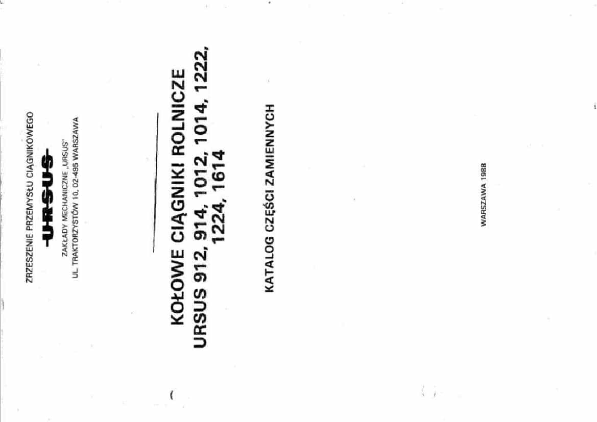 Katalog Rezervnih Dijelova Ursus 912-914-1012-1014-1222-1224-1614 Prvi Dio Manual PDF Download