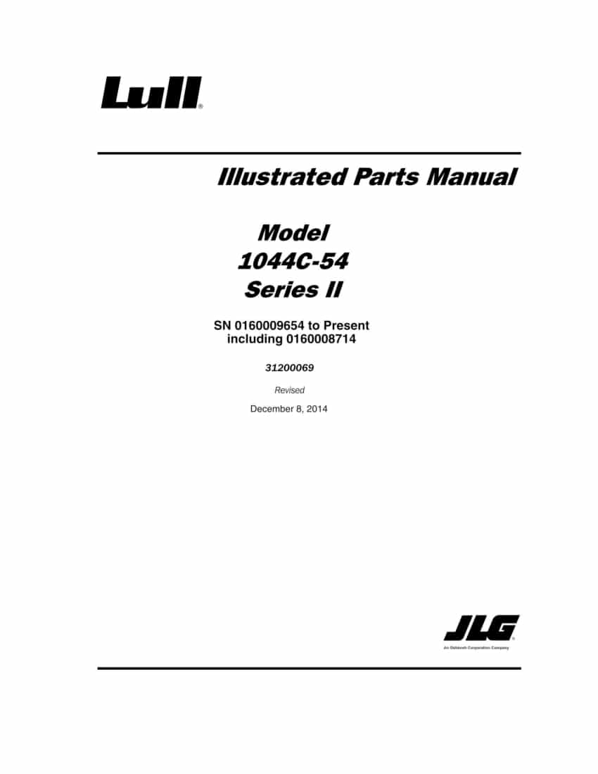 Lull 1044C-54 Series II Telehandler Parts Manual PDF Download