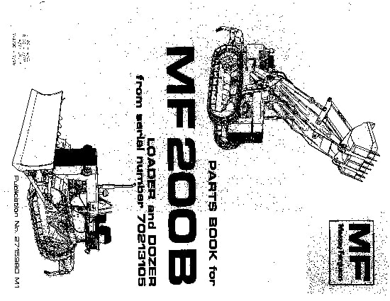 MF200B Loader Part Manual PDF Download