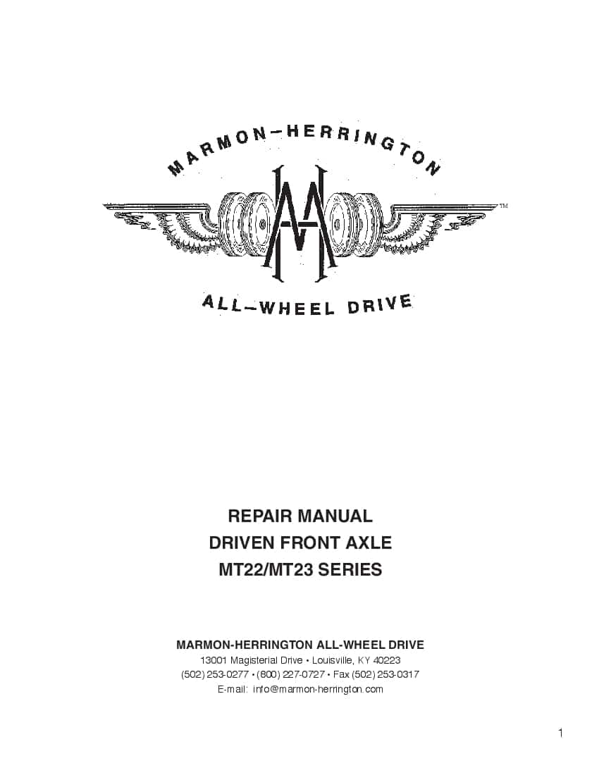 Mh Pogonske Osovine Mt22-Mt23 Workshop Repair Service Manual PDF Download