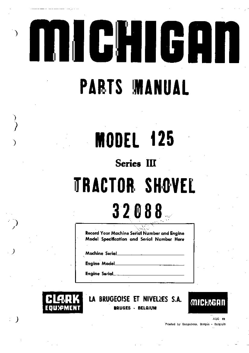 MICHIGAN 125 III 32088 WHEEL LOADER Parts Manual PDF Download