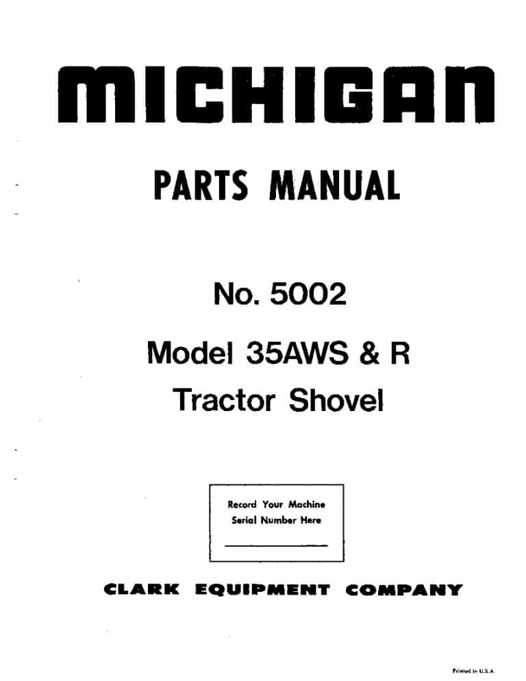 MICHIGAN 5002-35AWS WHEEL LOADER Parts Manual PDF Download