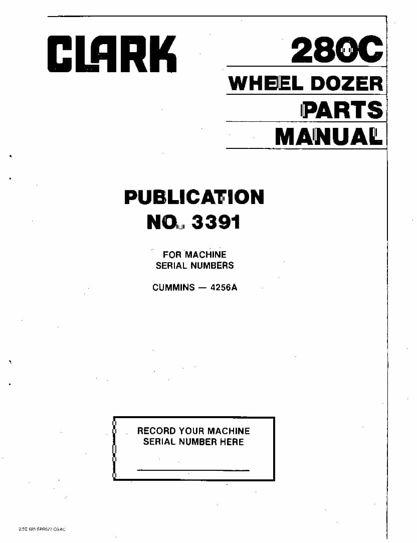 MICHIGAN DOZER 280C 3391 15 Parts Manual PDF Download