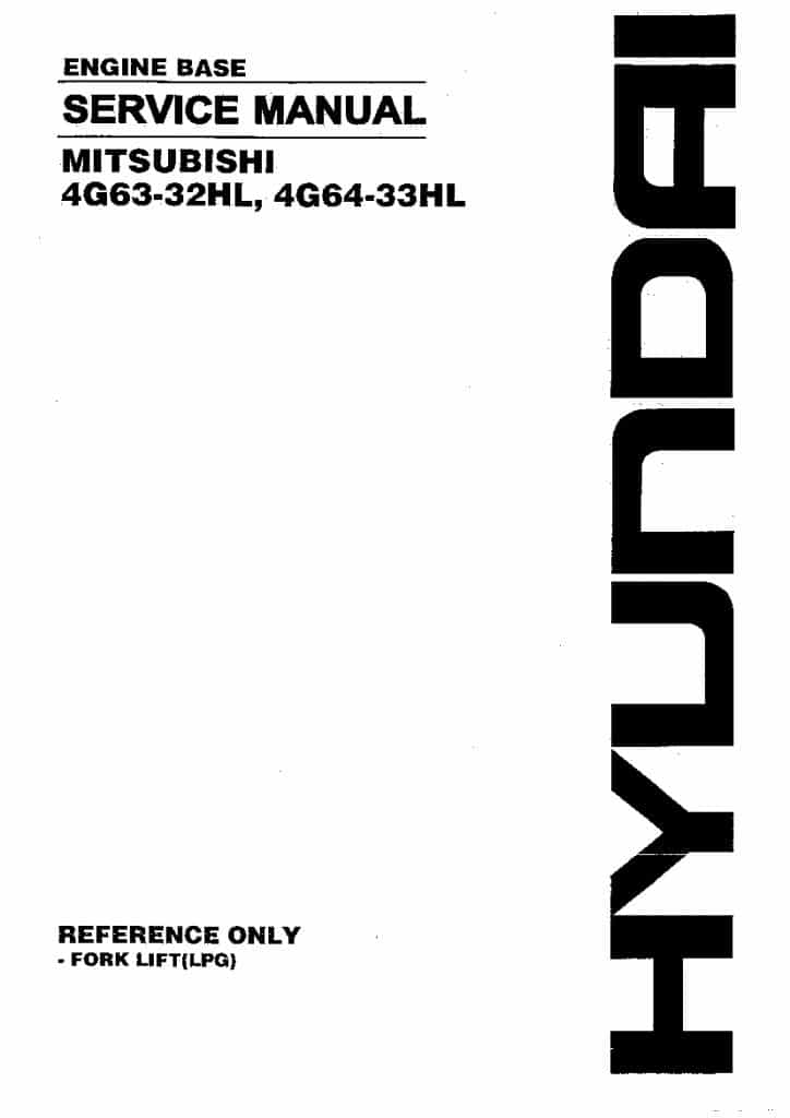 MITSUBISHI 4G63-32HL, 4G64-33HL Workshop Repair Service Manual PDF Download