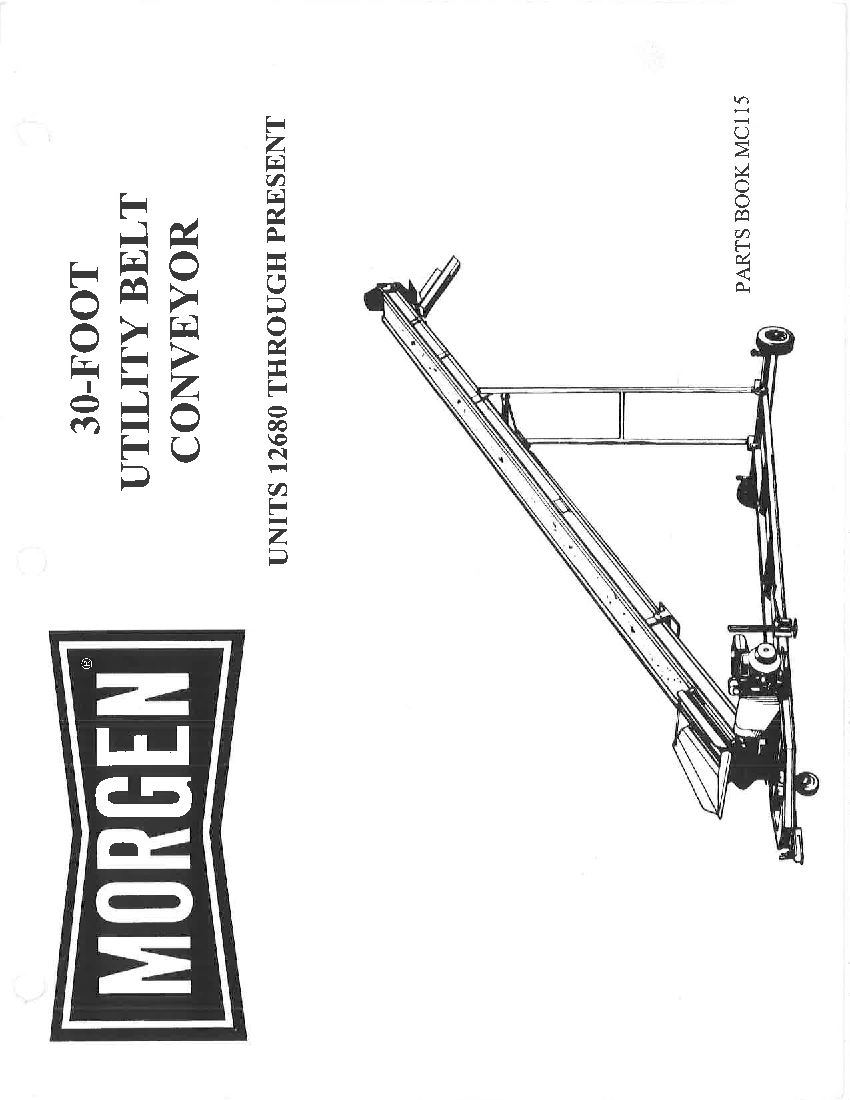MORGEN CONCRETE UC CONVEYOR Parts Manual PDF Download