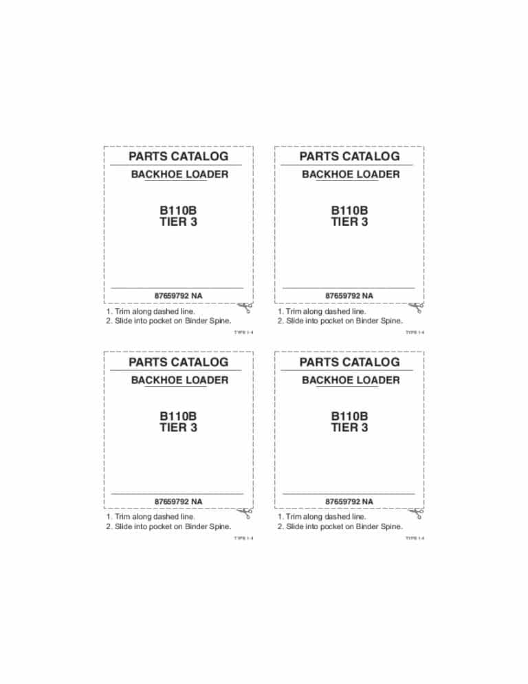 NEW HOLLAND B110B TIER 3 LOADER BACKHOE PARTS MANUAL PDF Download