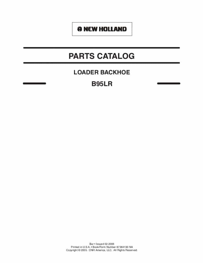 NEW HOLLAND B95LR LOADER BACKHOE PARTS MANUAL PDF Download