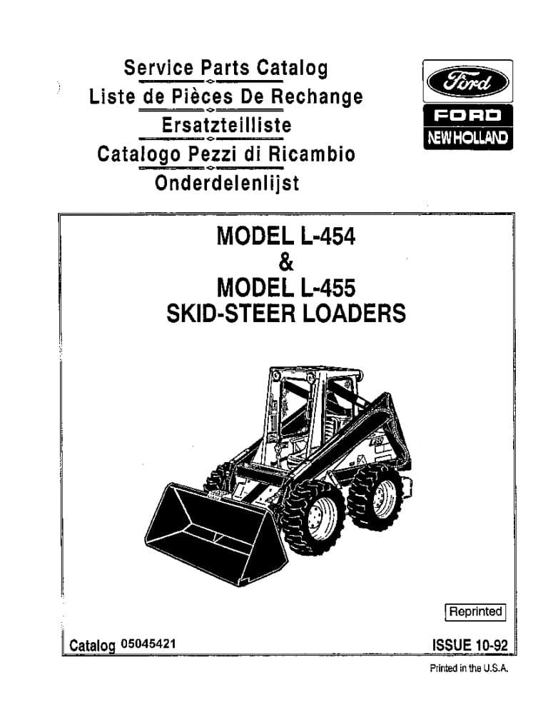 NEW HOLLAND L454 L455 SKID STEER Part Manual PDF Download