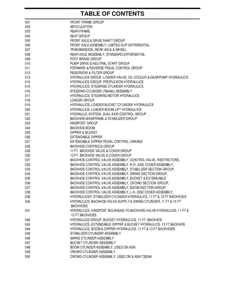 NEW HOLLAND LB620 Loader Backhoe 1988 Used for Serial NO735312 and Above PARTS MANUAL PDF Download