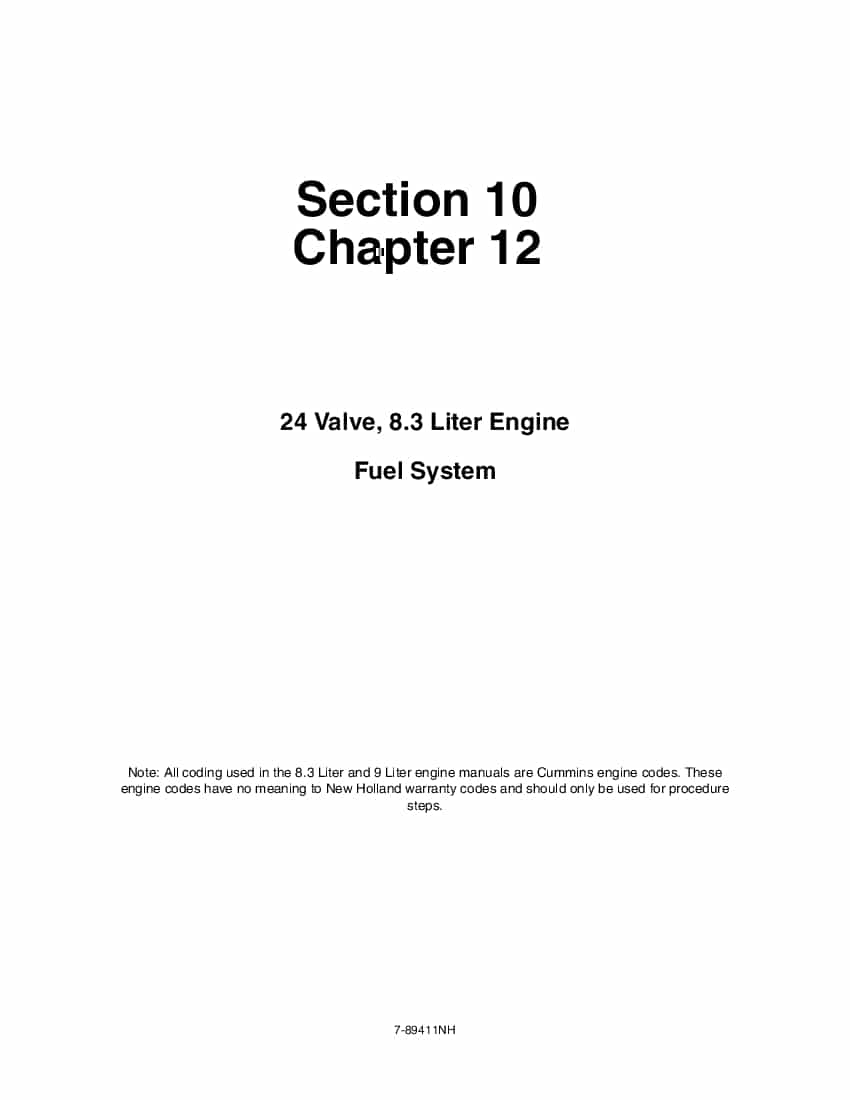 New Holladn Tg-Sistem Za Napajanje Gorivom Manual PDF Download