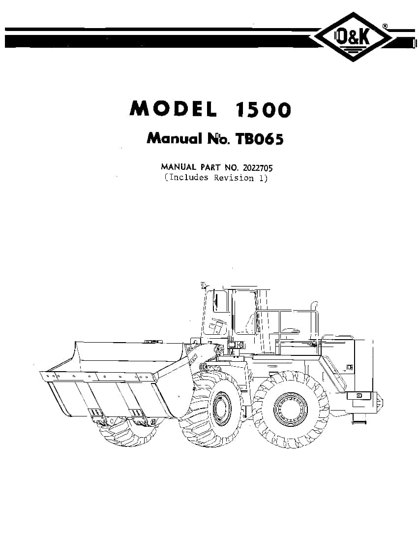 OK TROJAN 1500-TB065 WHEEL LOADER Parts Manual PDF Download
