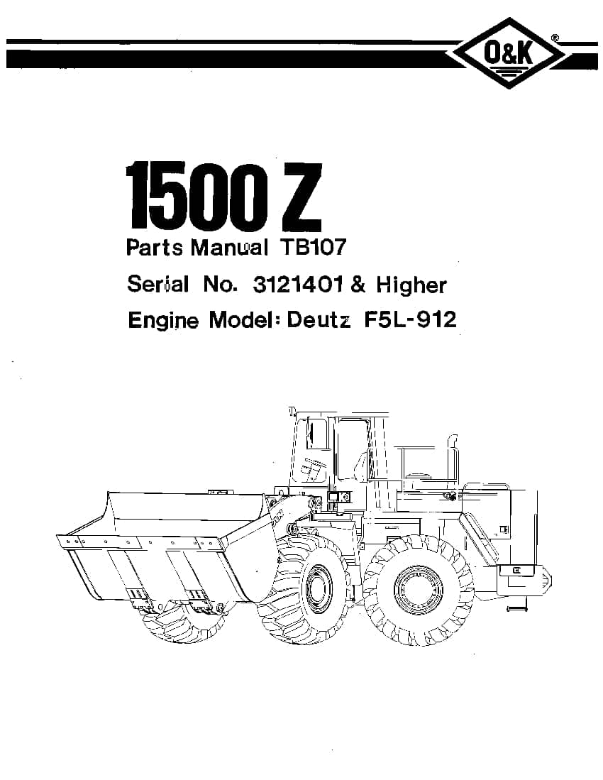 OK TROJAN 1500ZTB107 WHEEL LOADER Parts Manual PDF Download
