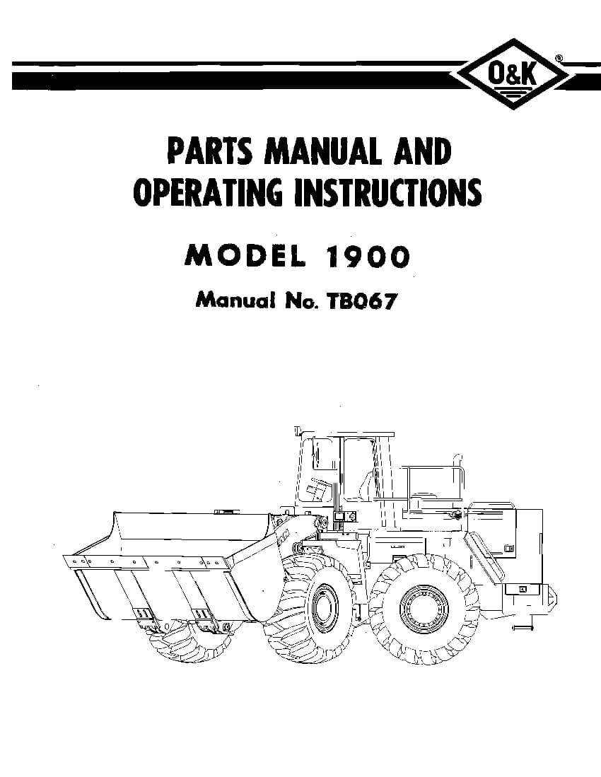 OK TROJAN 1900-TB067 WHEEL LOADER Parts Manual PDF Download