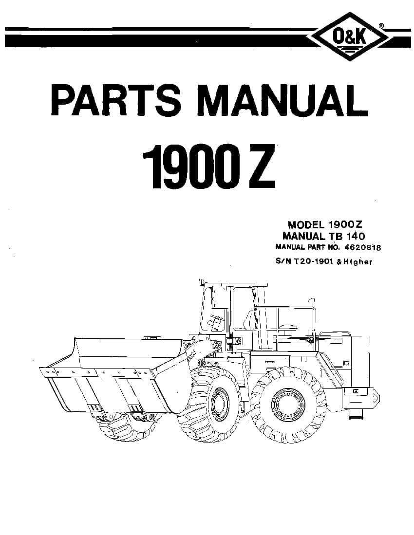 OK TROJAN 1900Z-TB140 WHEEL LOADER Parts Manual PDF Download