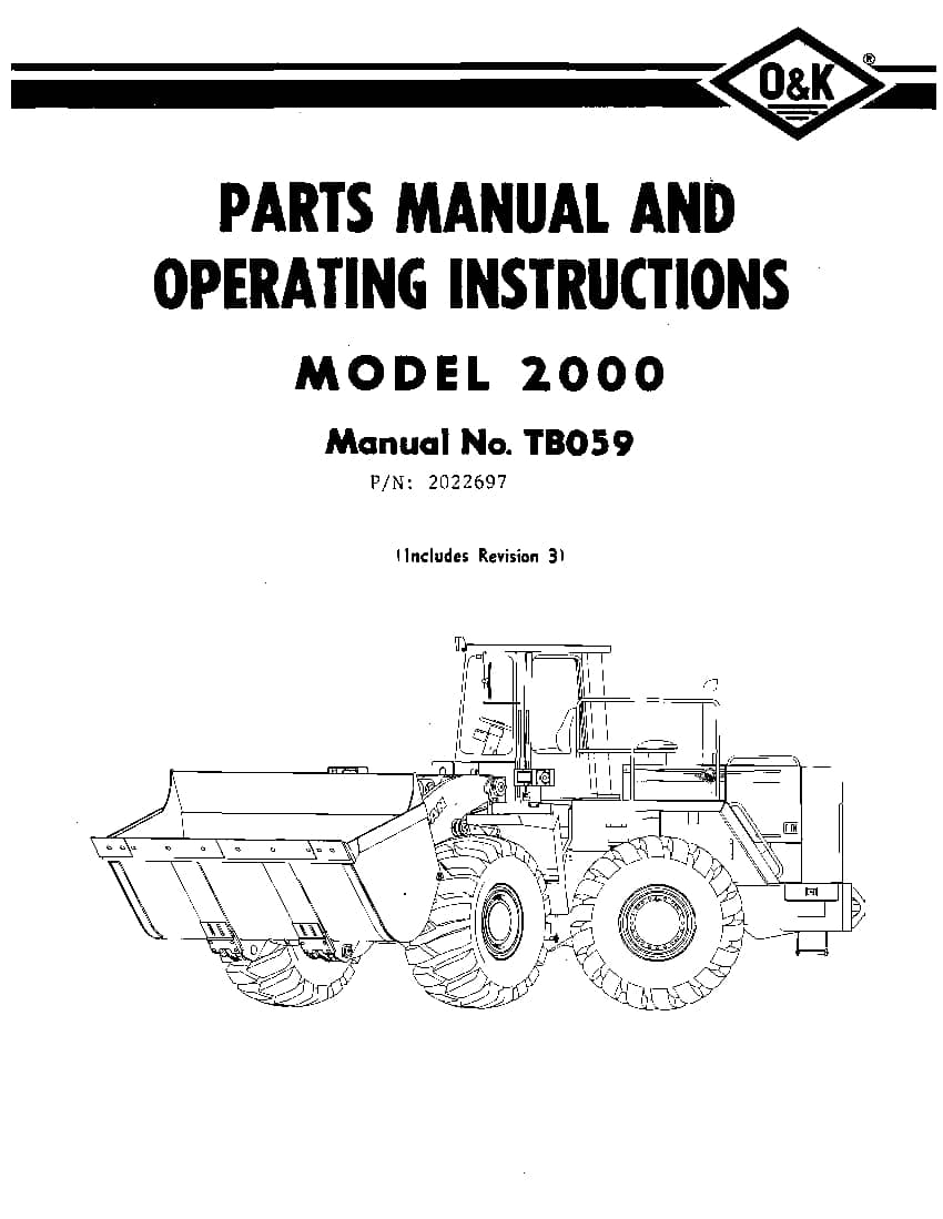 OK TROJAN 2000-TB059 WHEEL LOADER Parts Manual PDF Download