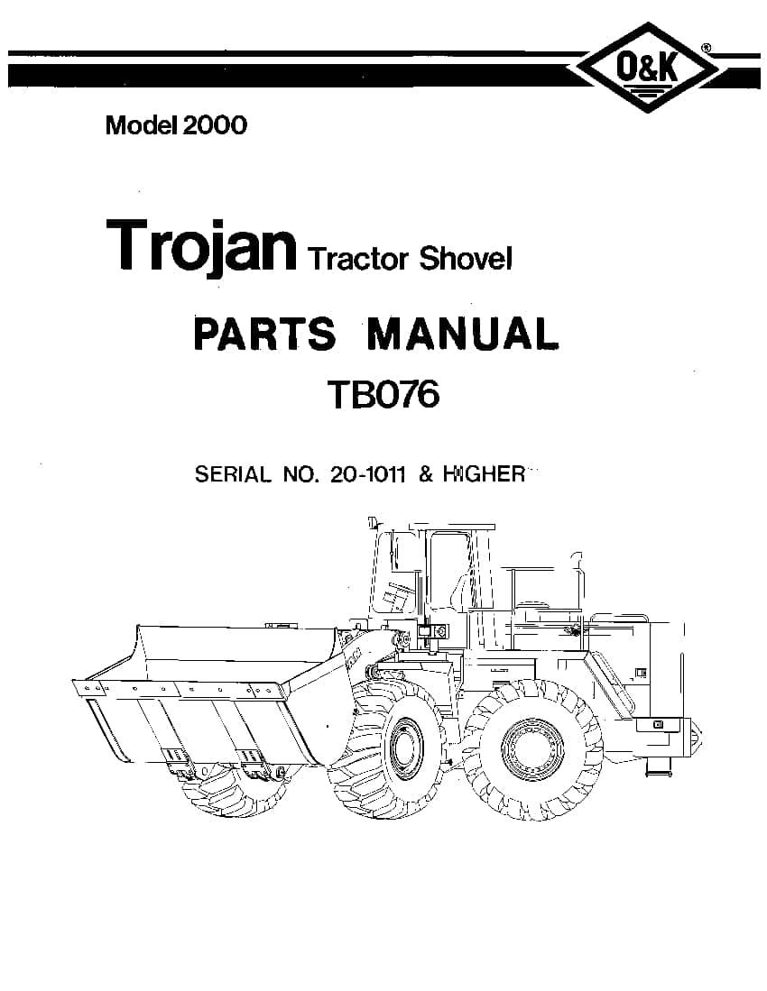 OK TROJAN 2000-TB076 WHEEL LOADER Parts Manual PDF Download