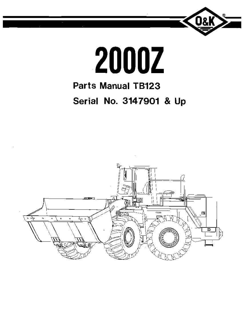OK TROJAN 2000Z-TB123 WHEEL LOADER Parts Manual PDF Download