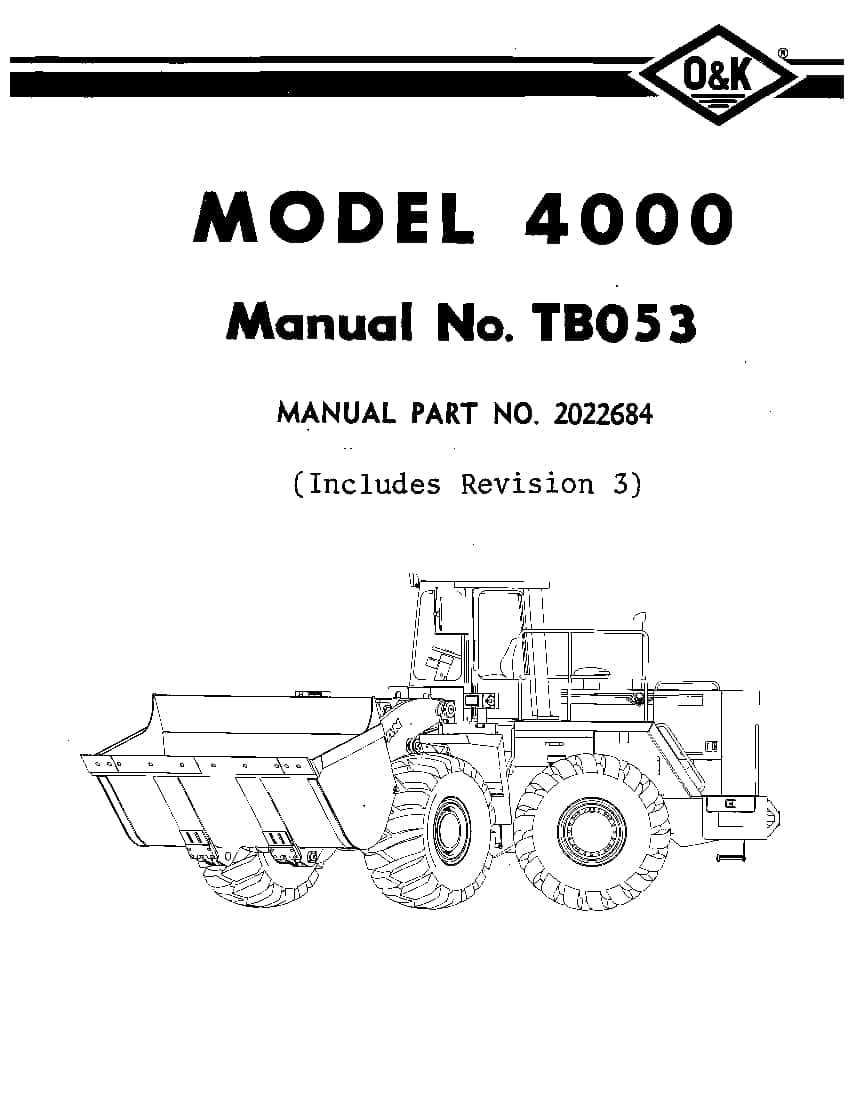 OK TROJAN 4000-TB053 WHEEL LOADER Parts Manual PDF Download