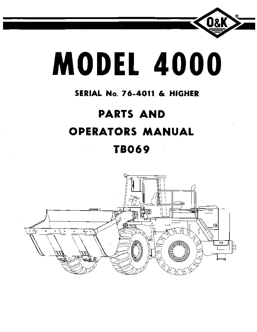 OK TROJAN 4000-TB069 WHEEL LOADER Parts Manual PDF Download