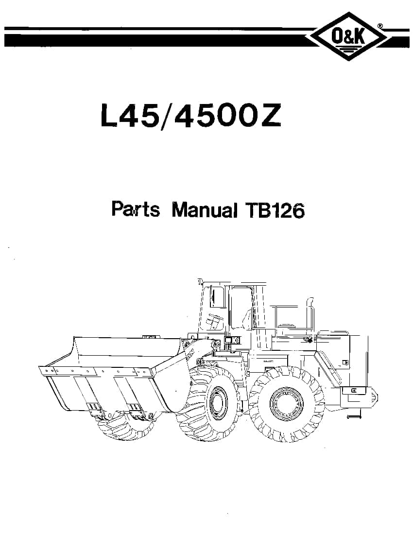 OK TROJAN L45-4500Z-TB126 WHEEL LOADER Parts Manual PDF Download