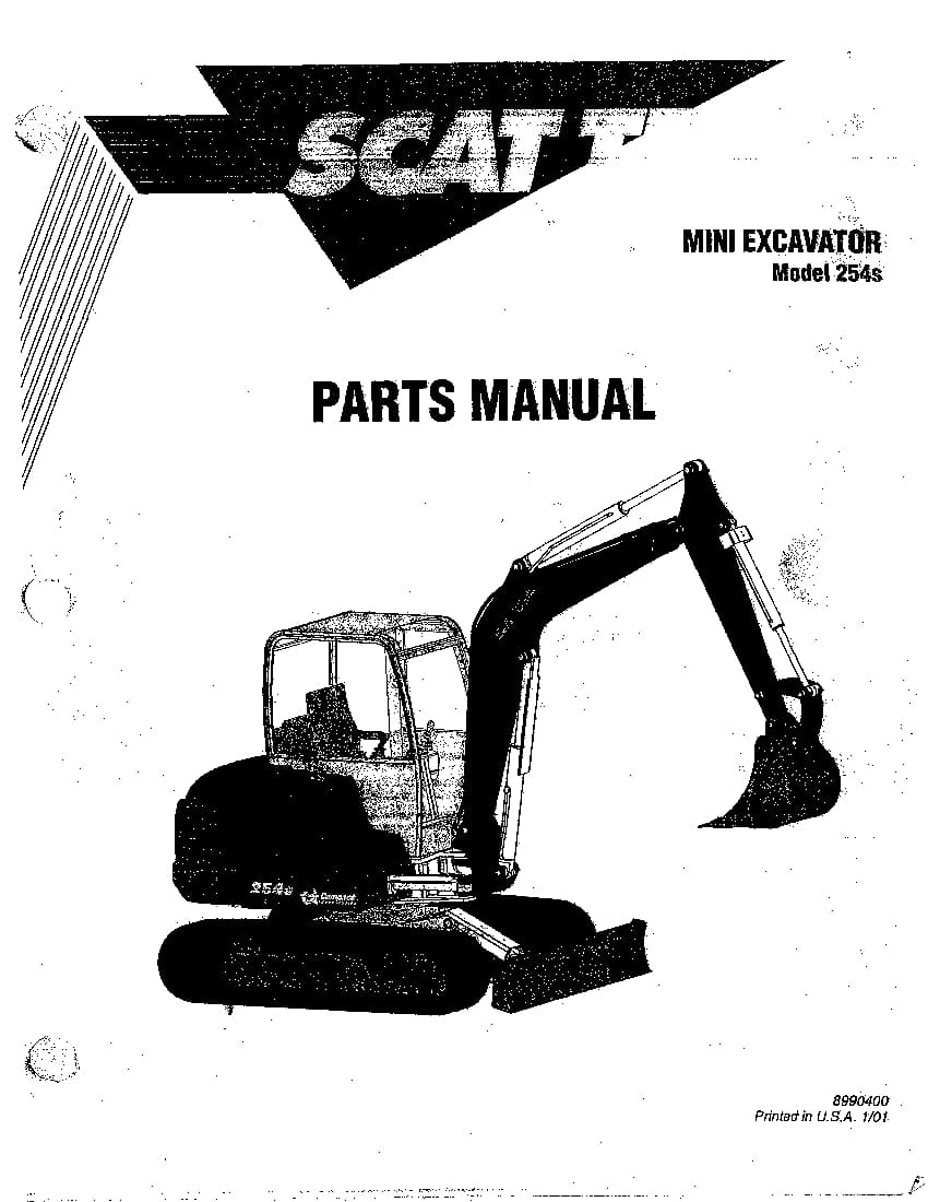 SCAT TRAK 254s PM 8990400 MINI EXCAVATOR Parts Manual PDF Download