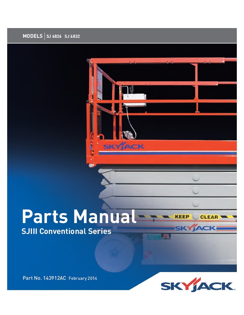 SKYJACK SJ6826 RT SJ6832 RT DEC 2015 Part Manual PDF Download
