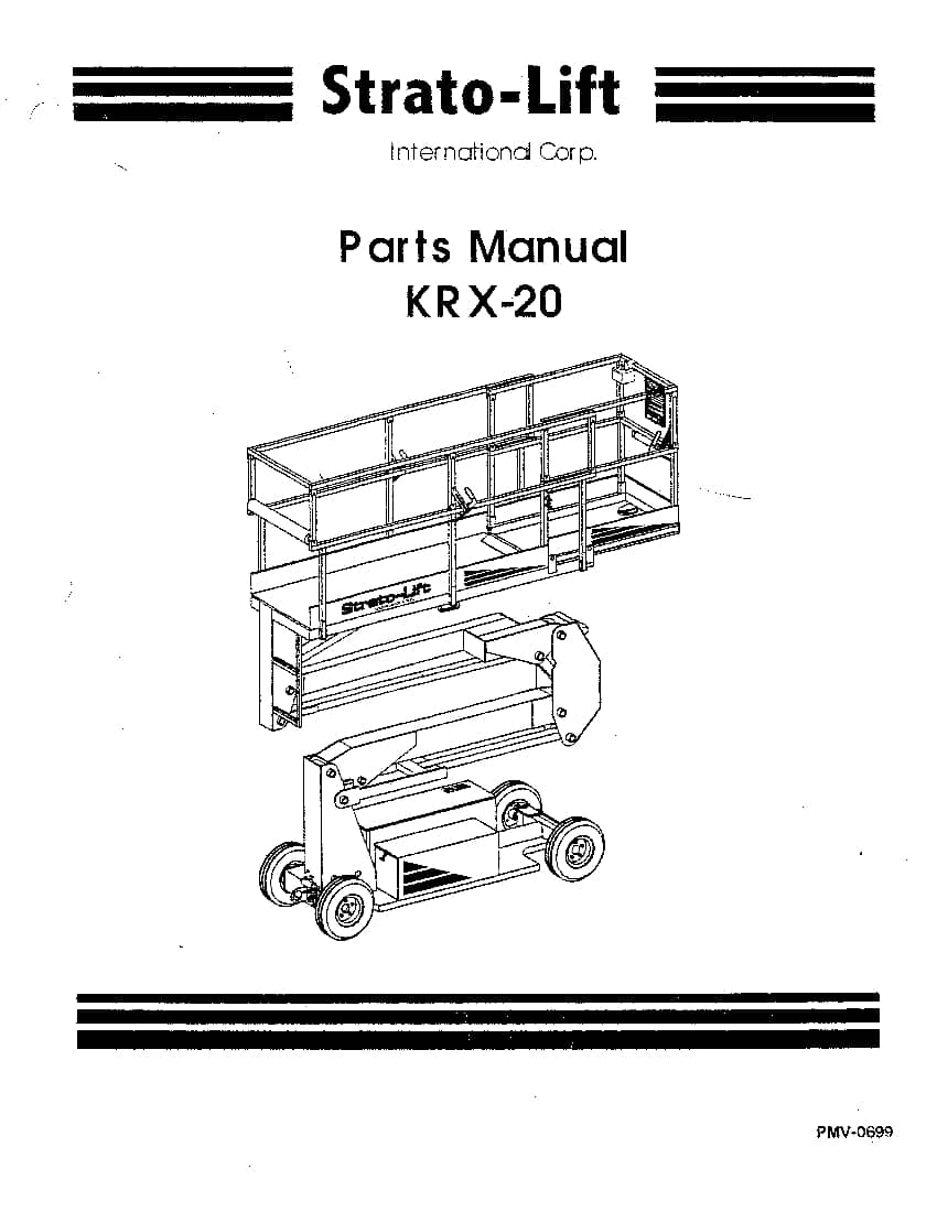 STRATO KRX20 PMV0699 LIFT Parts Manual PDF Download Service manual Repair manual PDF Download