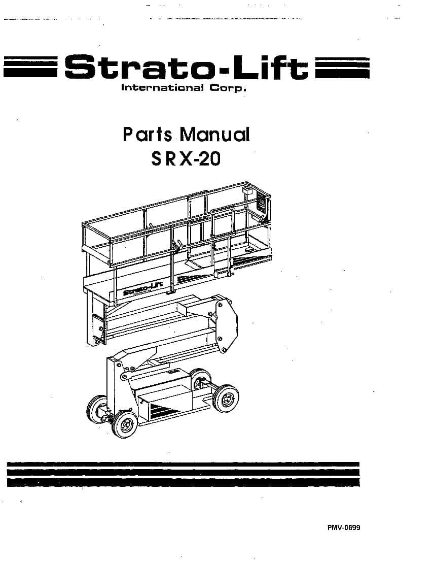 STRATO SRX-20 102 LIFT Parts Manual PDF Download