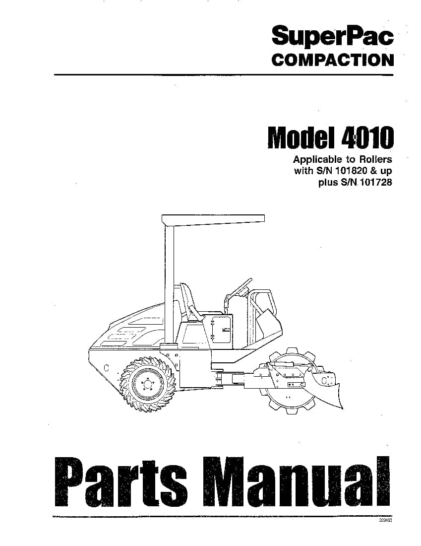 SUPERPAC COMPACTION 4010 PN 209603 Parts Manual PDF Download
