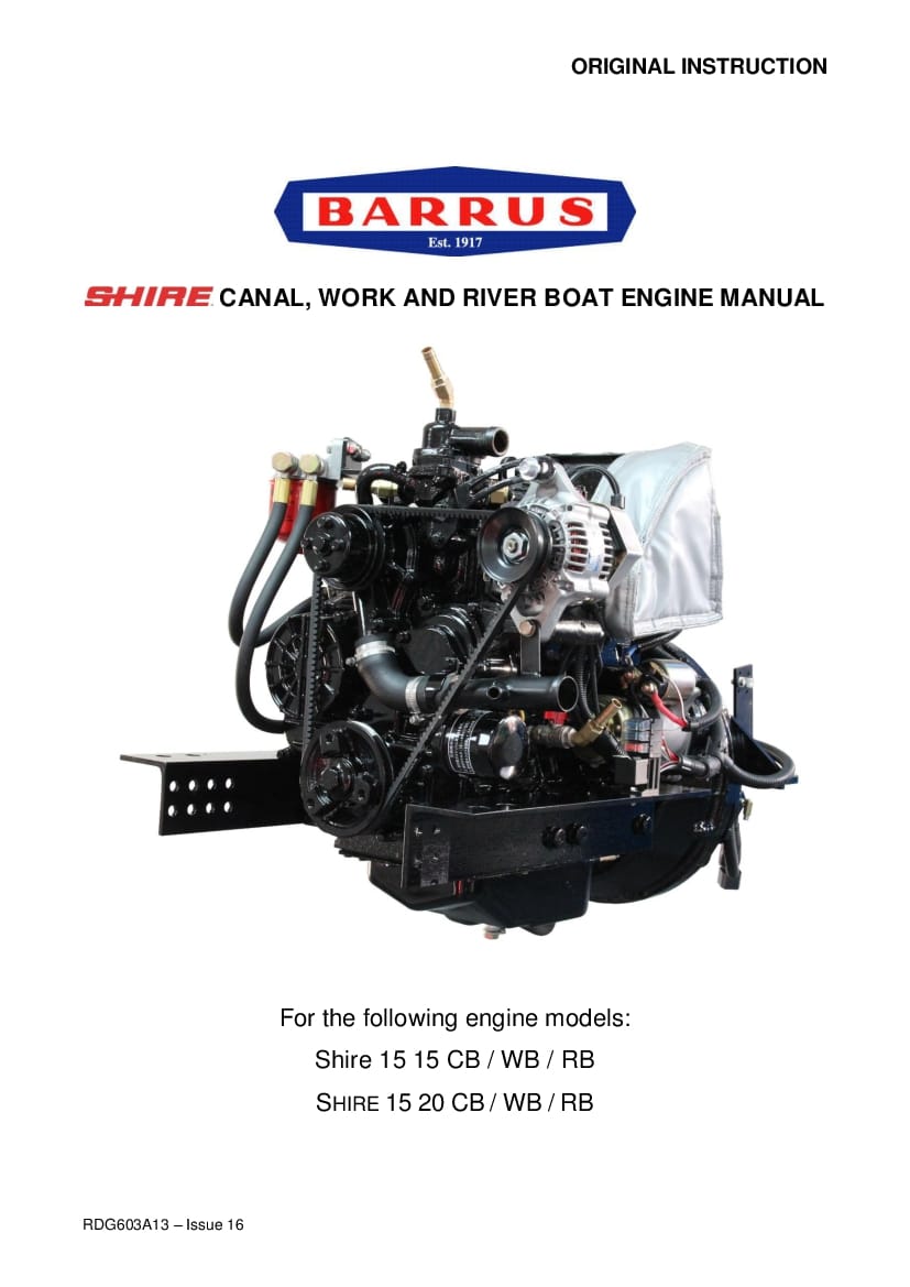 Shire 20 15 15 CB WB RB work boat engine manual PDF Download