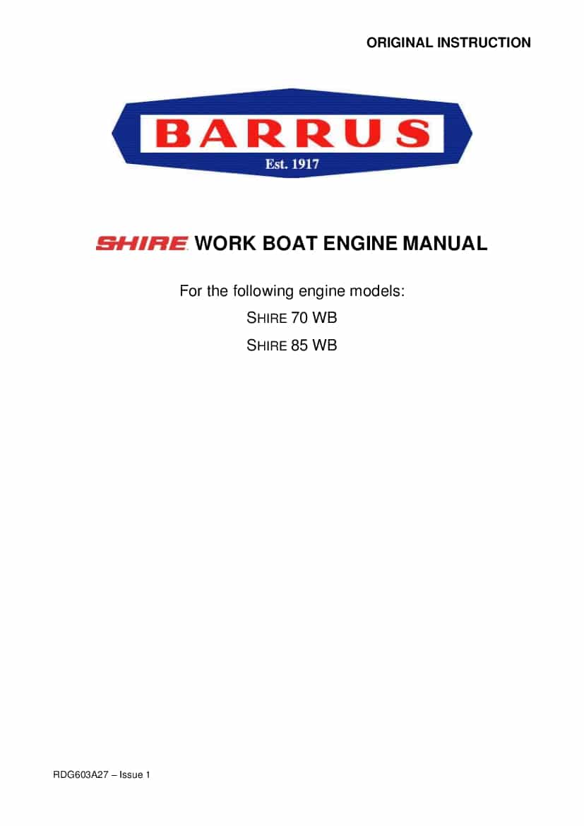 Shire 70 85 WB work boat engine manual PDF Download