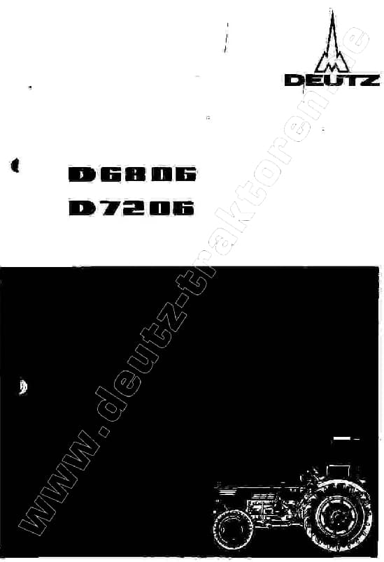 Tractors Deutz D6806-D7206 Workshop Repair Service Manual PDF Download