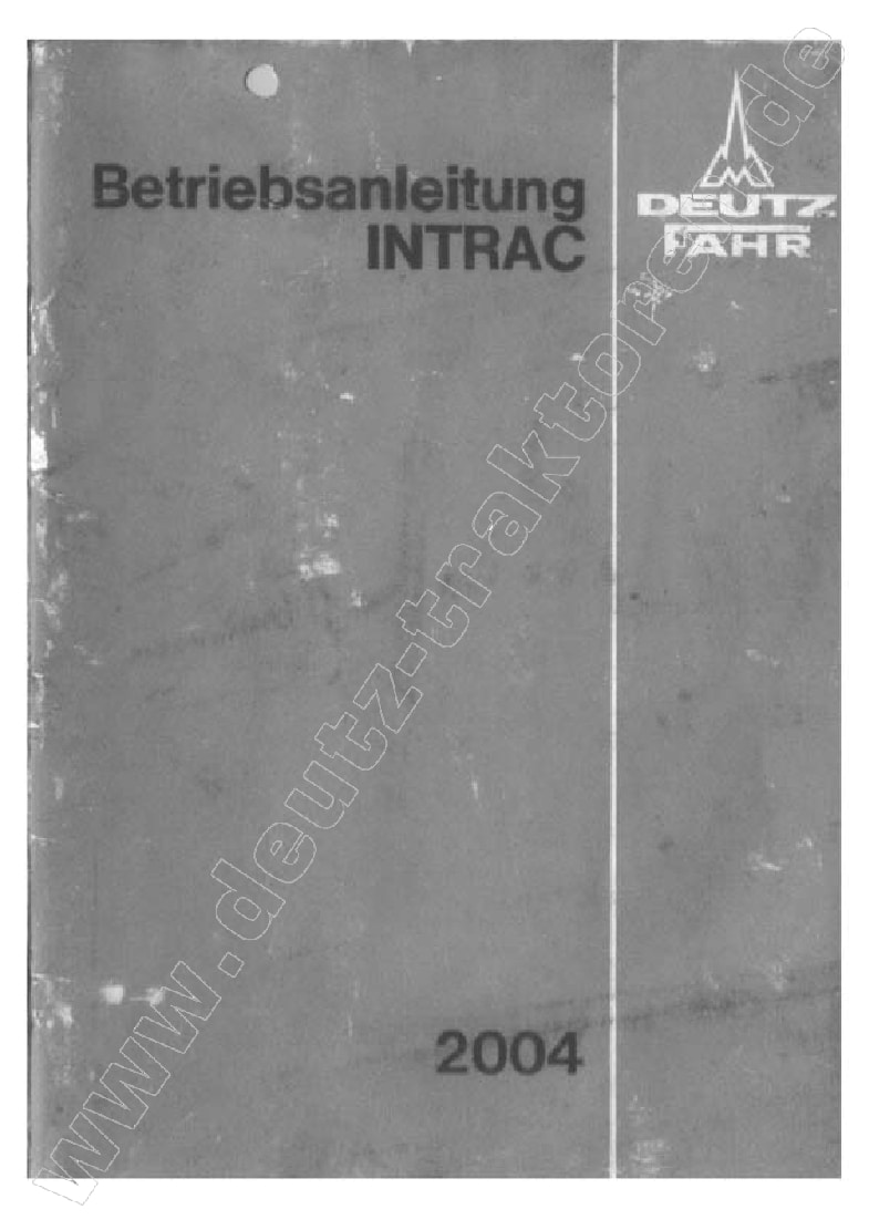 Tractors Deutz Intrac 2004 Workshop Repair Service Manual PDF Download