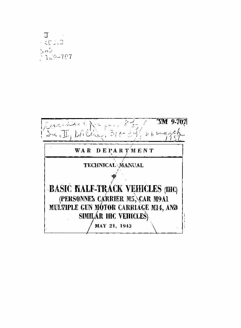 Us Army M1 Half Track Manual Manual PDF Download