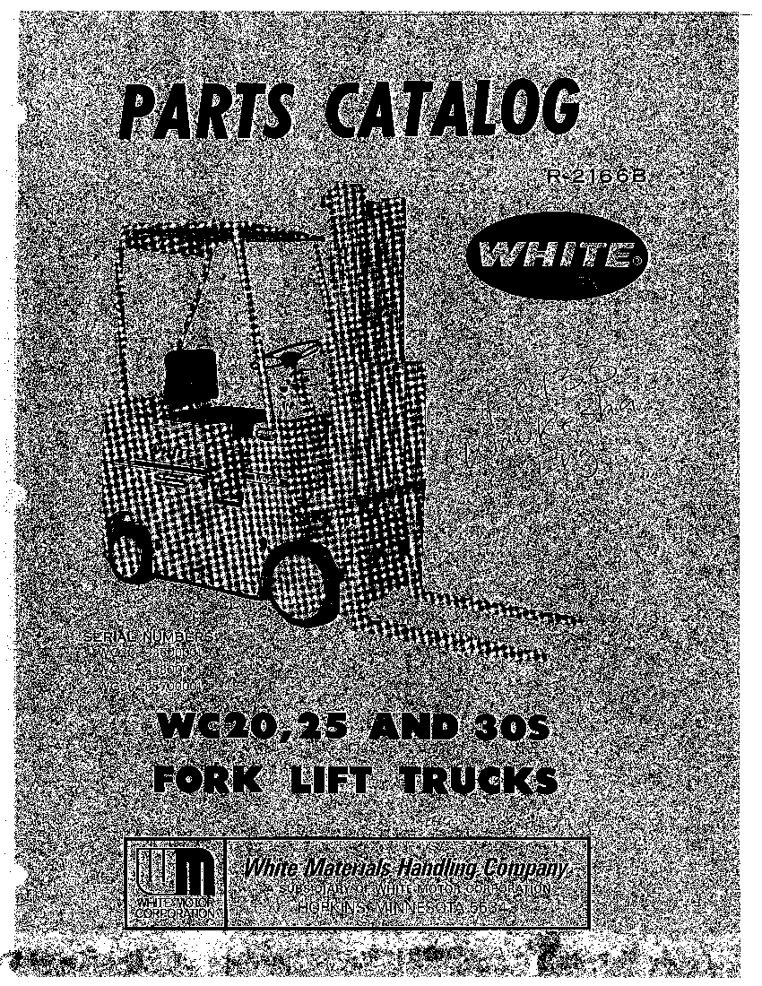 WHITE FORK LIFT WC20,25,30S PM R2166B Parts Manual PDF Download