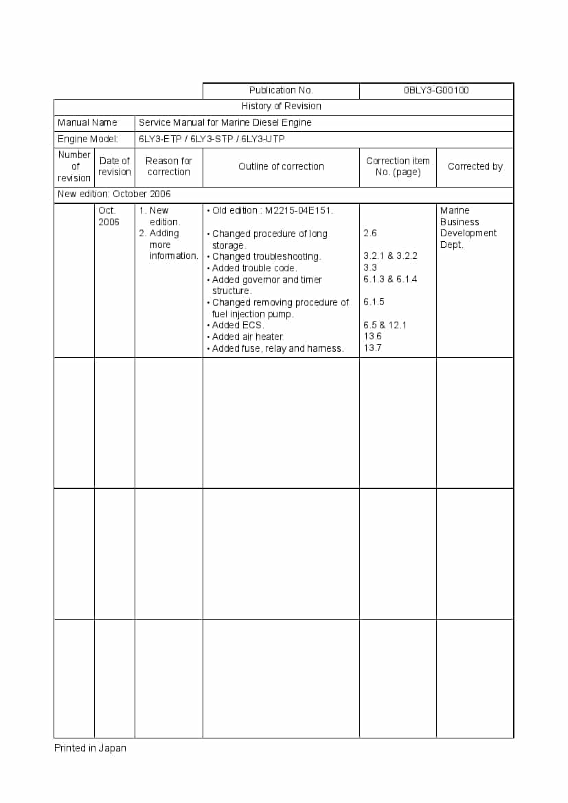 YANMAR 6LY3-ETP STP UTP 0BLY3-G00100 Workshop Repair Service Manual PDF Download