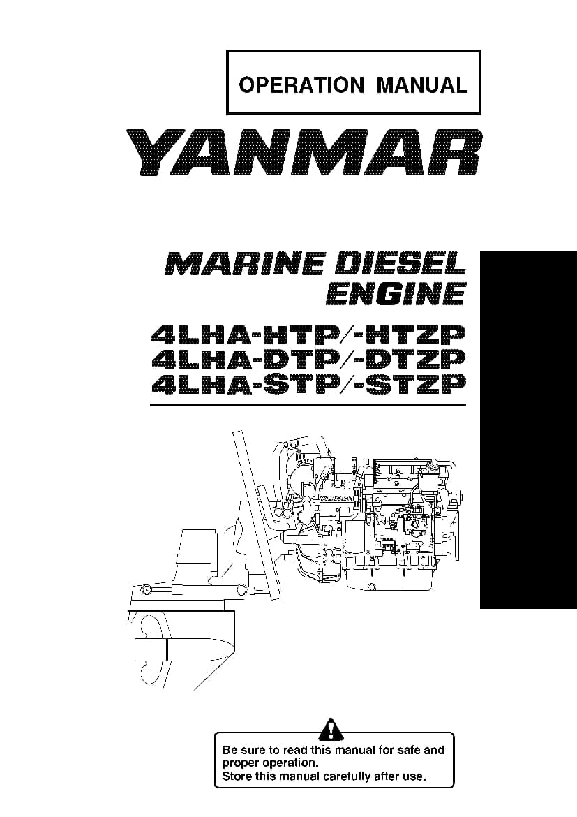 Yanmar 4LHA-HTP DTP STP Marine Diesel Engine Operation and Maintenance Manual PDF Download