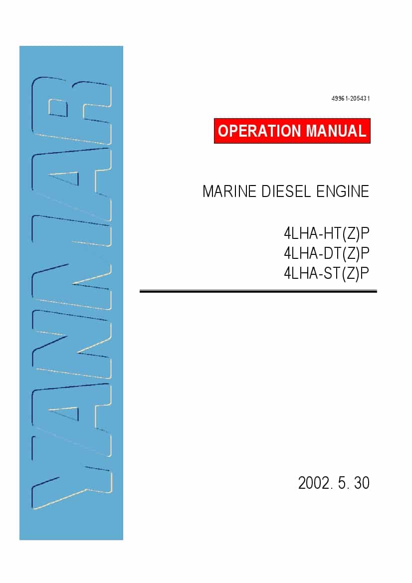 Yanmar 4LHA-HTZP 4LHA-DTZP 4LHA STZP Operation and Maintenance Manual PDF Download