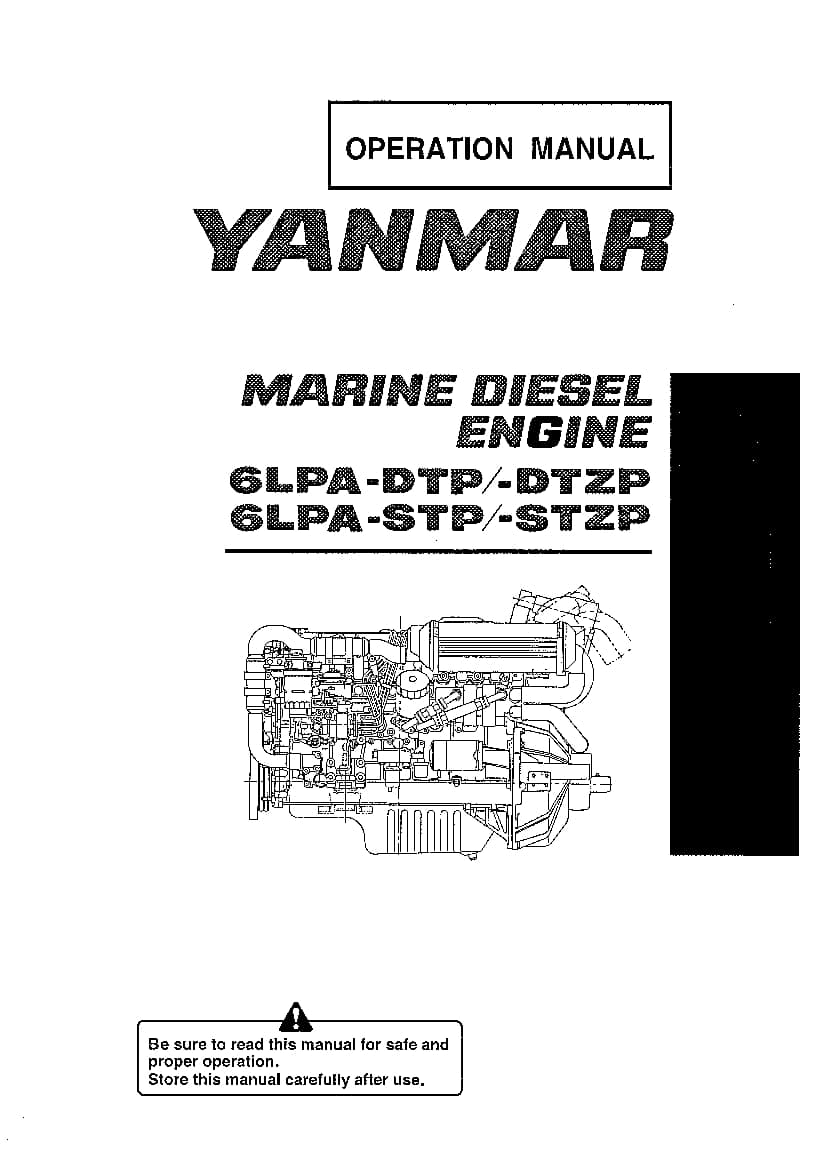 Yanmar 6LPA DTP STP Marine Diesel Engine Operation and Maintenance Manual PDF Download